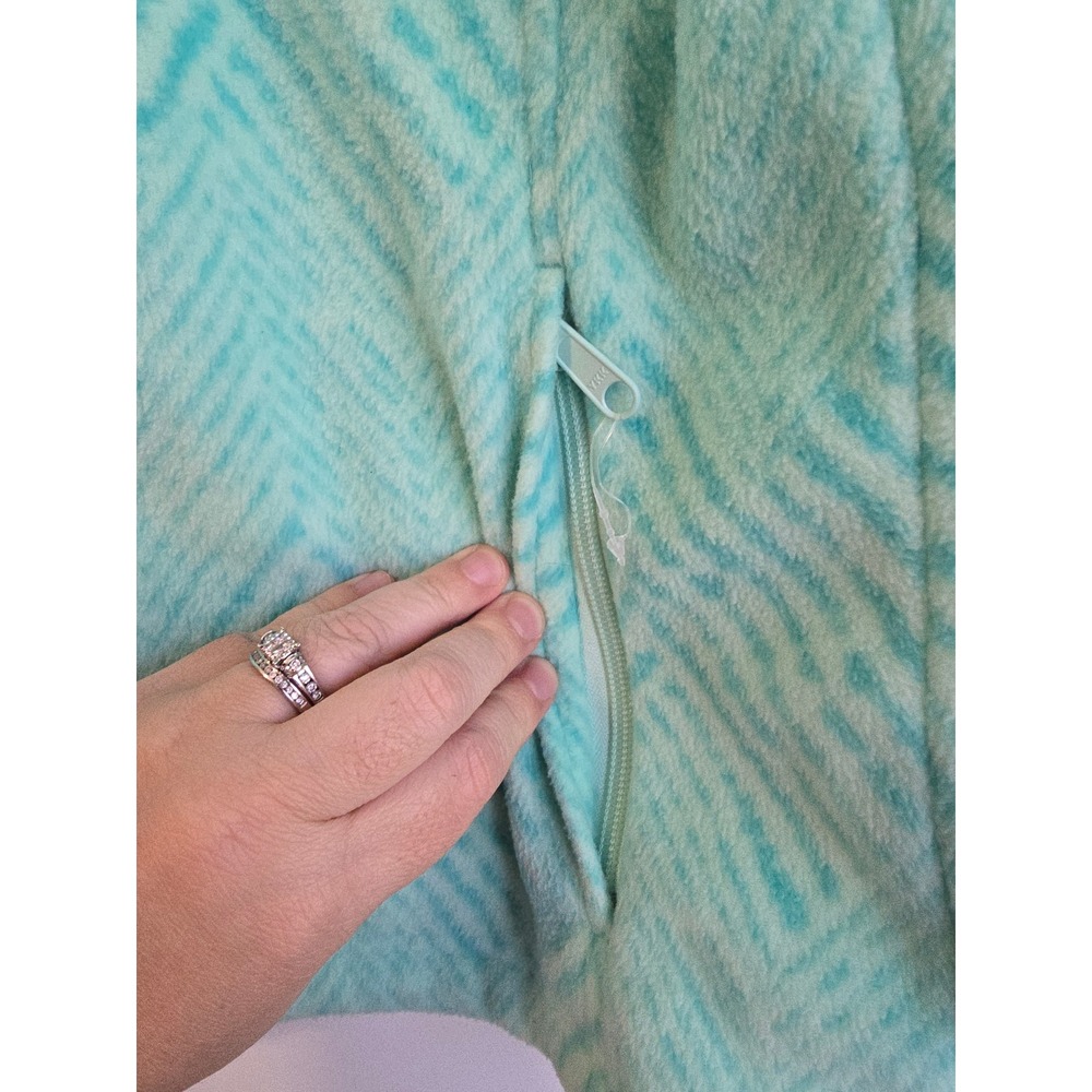 🆕️ NWOT Columbia Womens Mint Green Chevron Full Zip Fleece Jacket XG6004 Size L - Picture 7 of 14